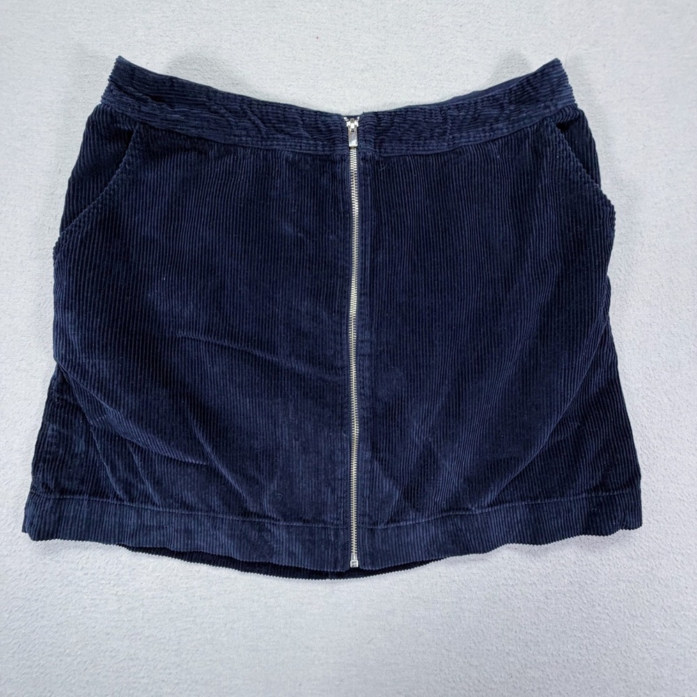 Gap Corduroy Mini Skirt Womens 16 Navy Blue Excellent Zip‎ Front Cotton